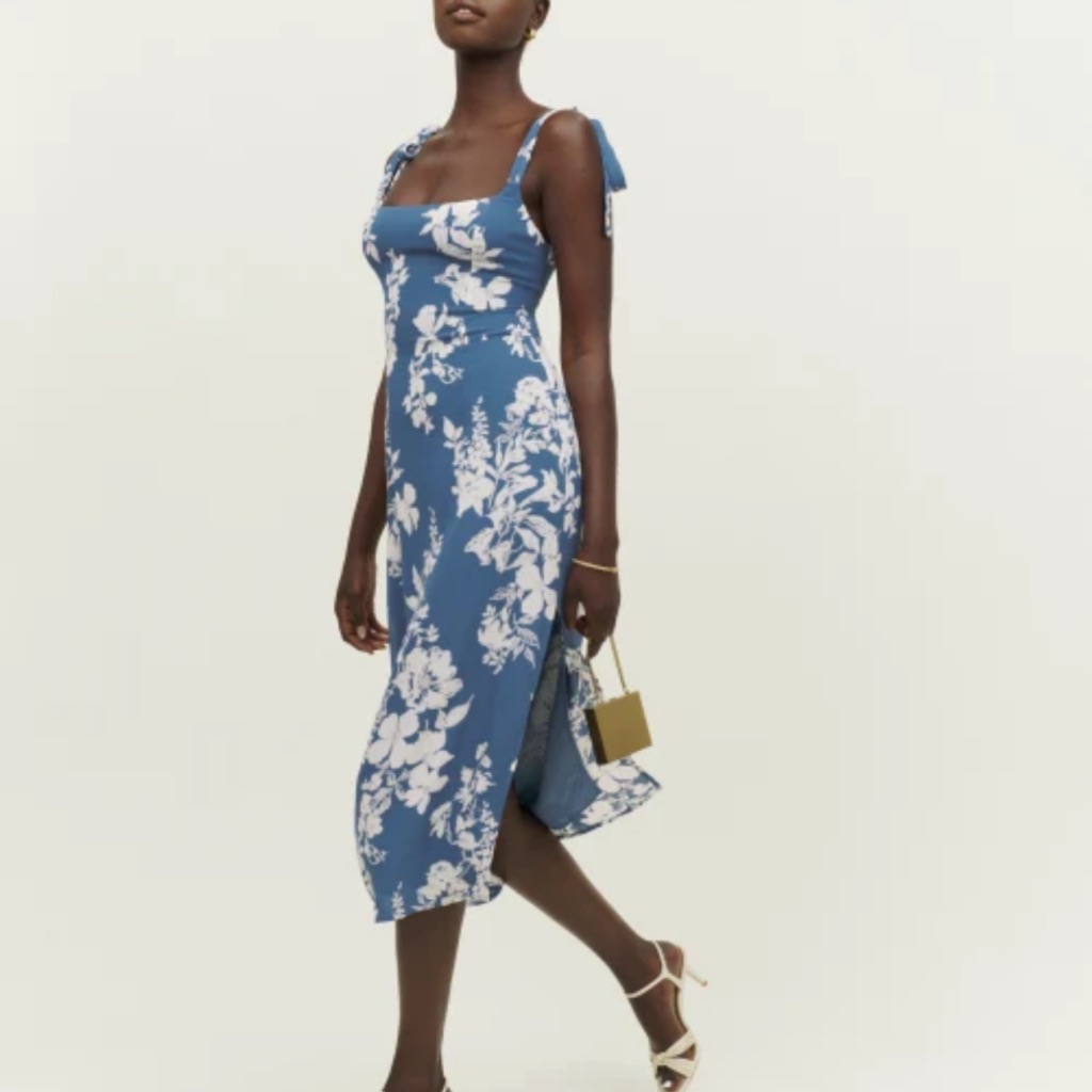 Reformation Besse Dress Cyanotype